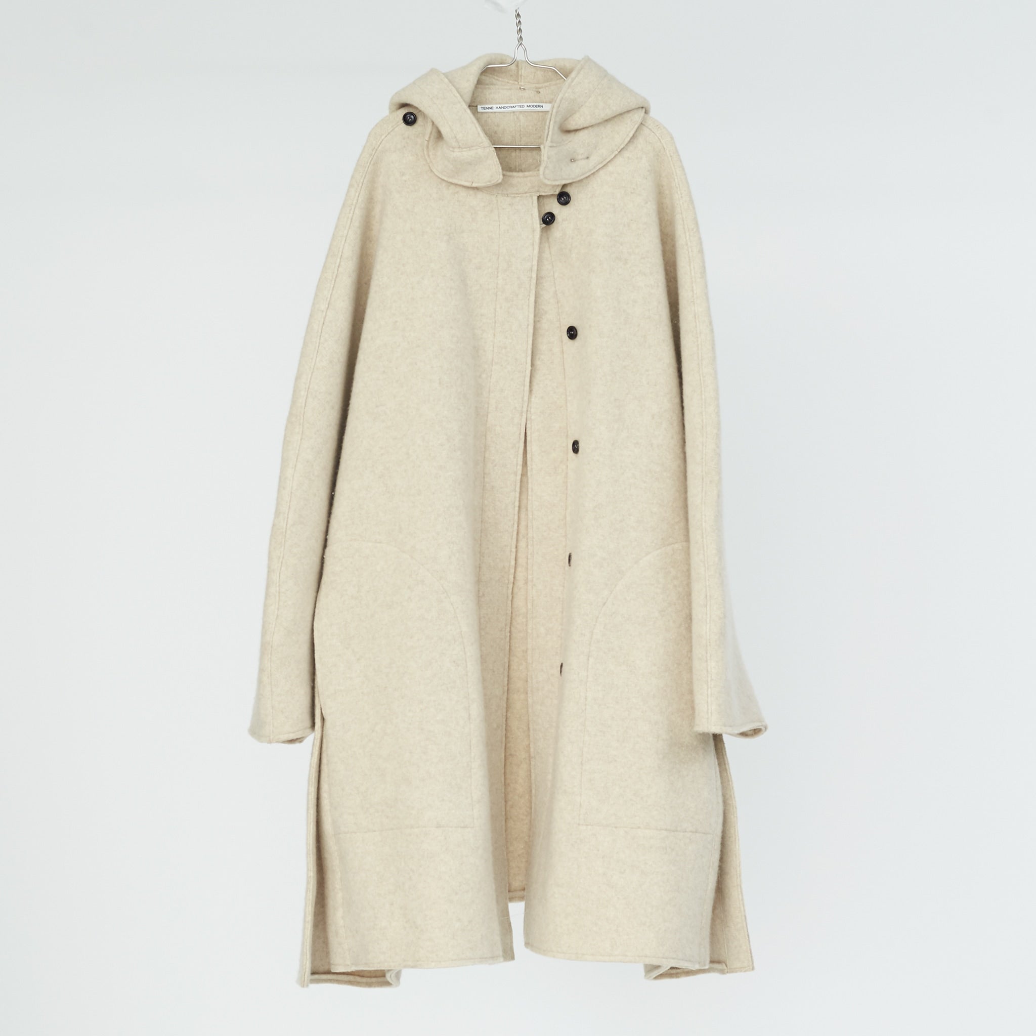 wool cape with hood キャメル - tracemed.com.br